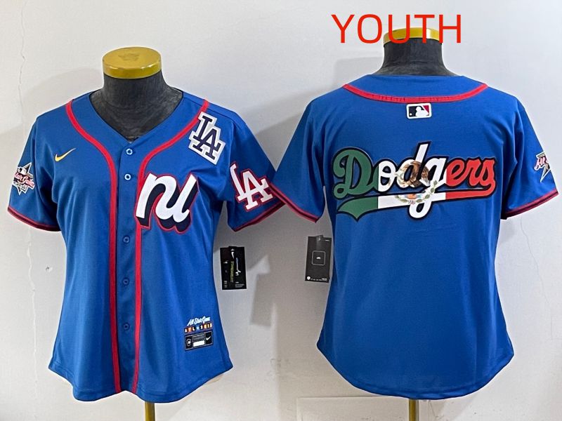 Youth 2025 Los Angeles Dodgers Blank Blue All star Nike MLB Jersey style 04